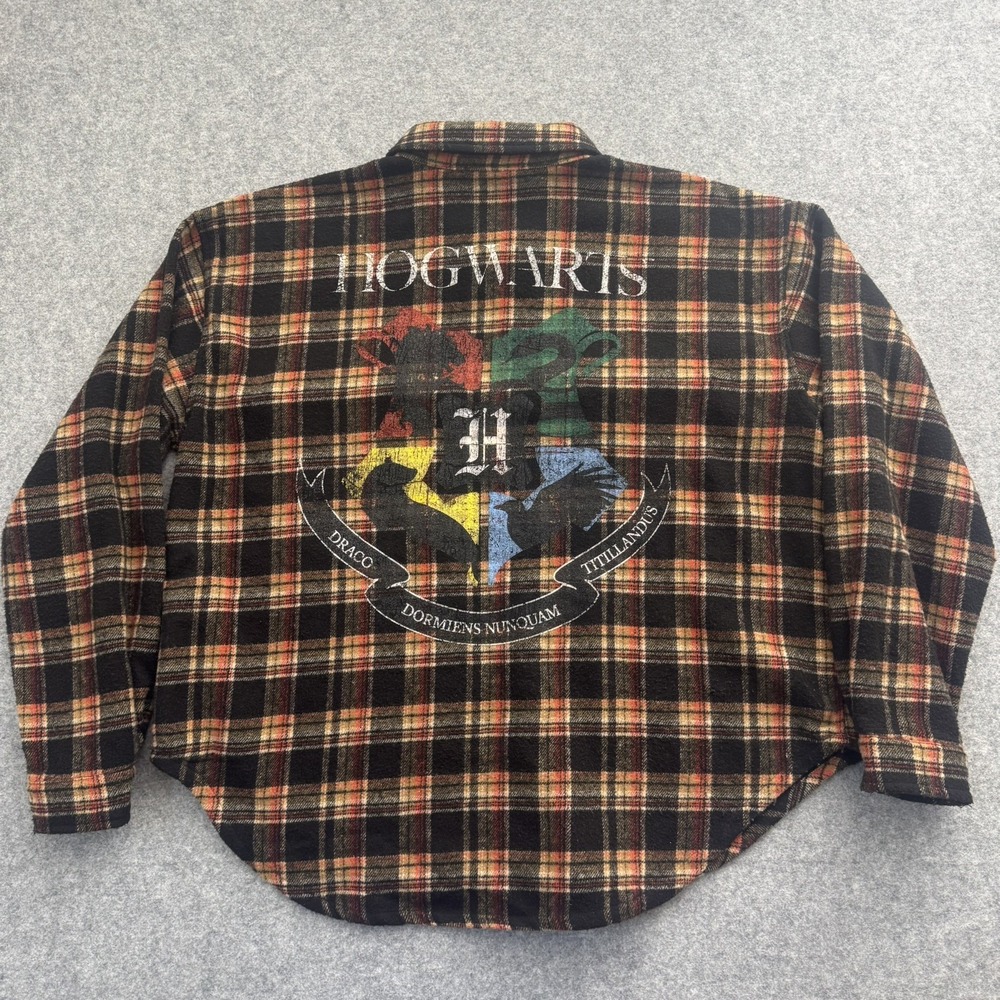 HARRY POTTER Womens Flannel Shirt Shaket Jacket XL Wool Blend HOGWARTS Relaxed